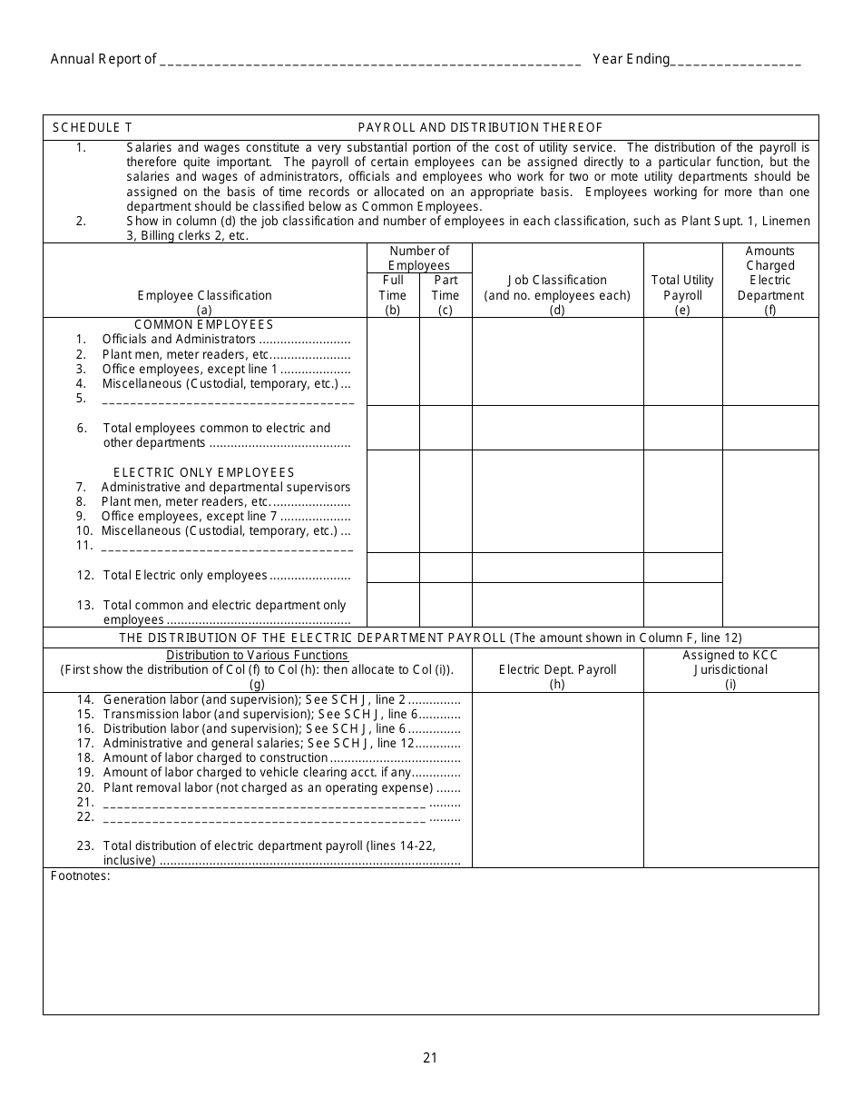 First and Second Class Cities Municipal Electric Utilities Annual Report - Kansas, Page 22