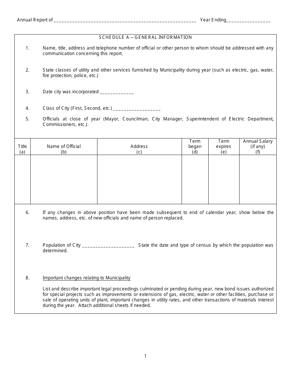 First and Second Class Cities Municipal Electric Utilities Annual Report - Kansas, Page 2