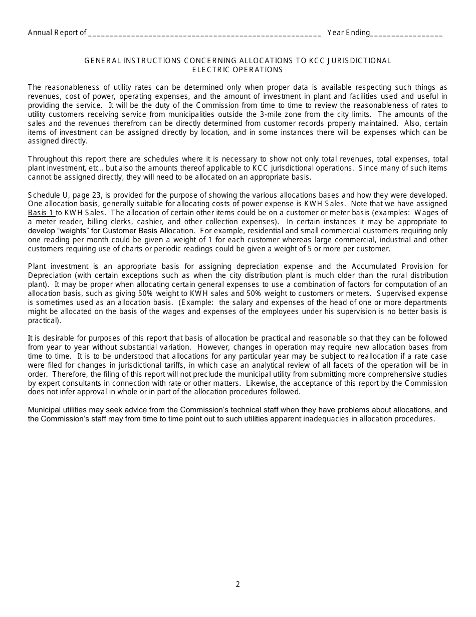 First and Second Class Cities Municipal Electric Utilities Annual Report - Kansas, Page 3