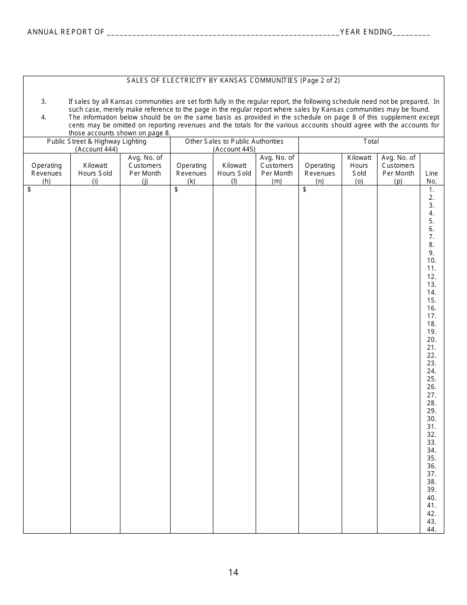 Electric Kansas Supplemental Annual Report - Kansas, Page 16