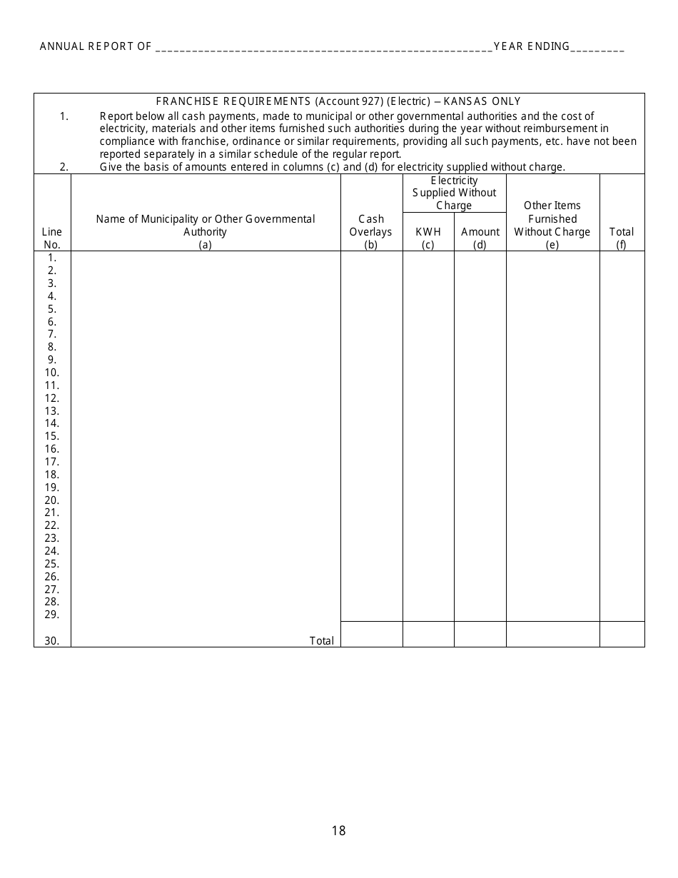 Electric Kansas Supplemental Annual Report - Kansas, Page 20