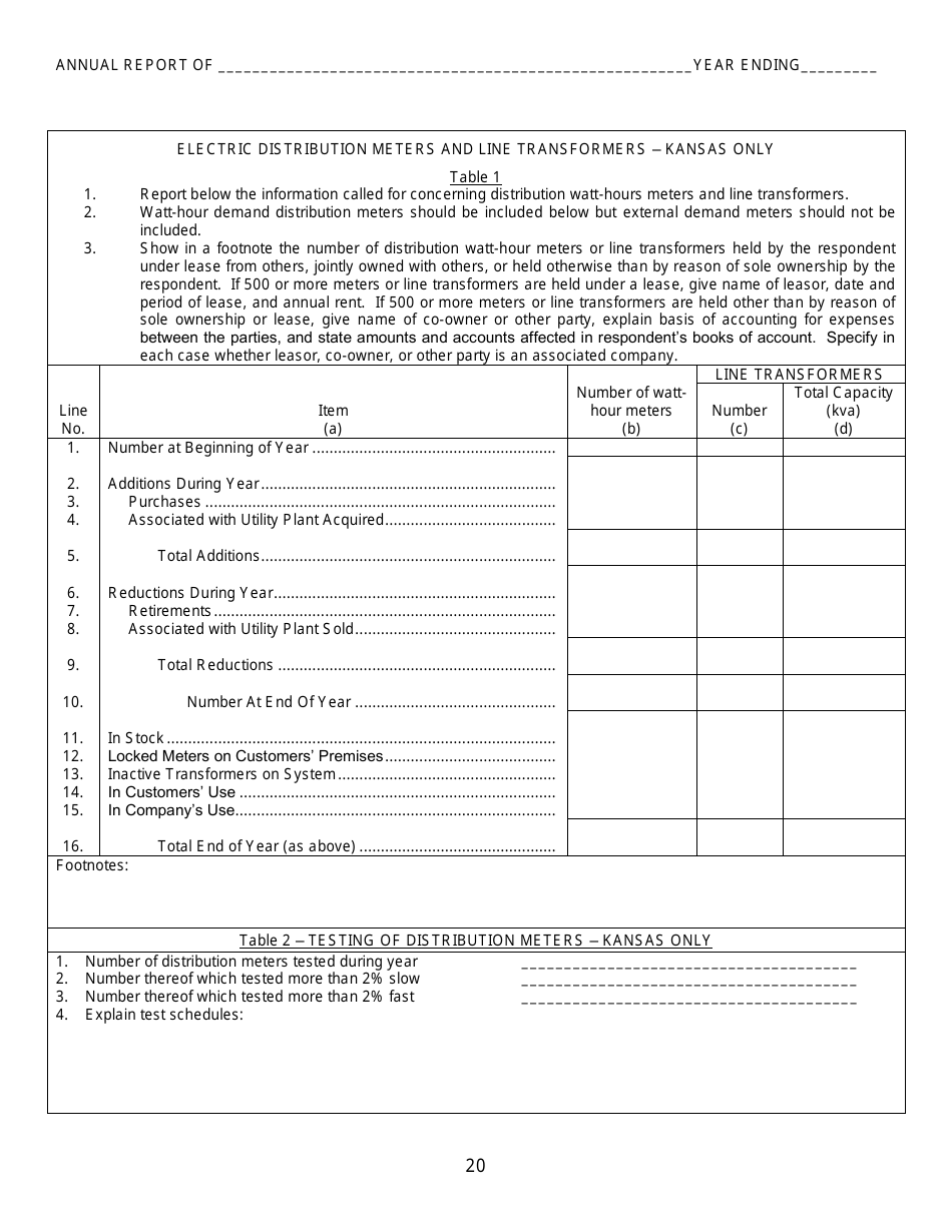 Electric Kansas Supplemental Annual Report - Kansas, Page 22