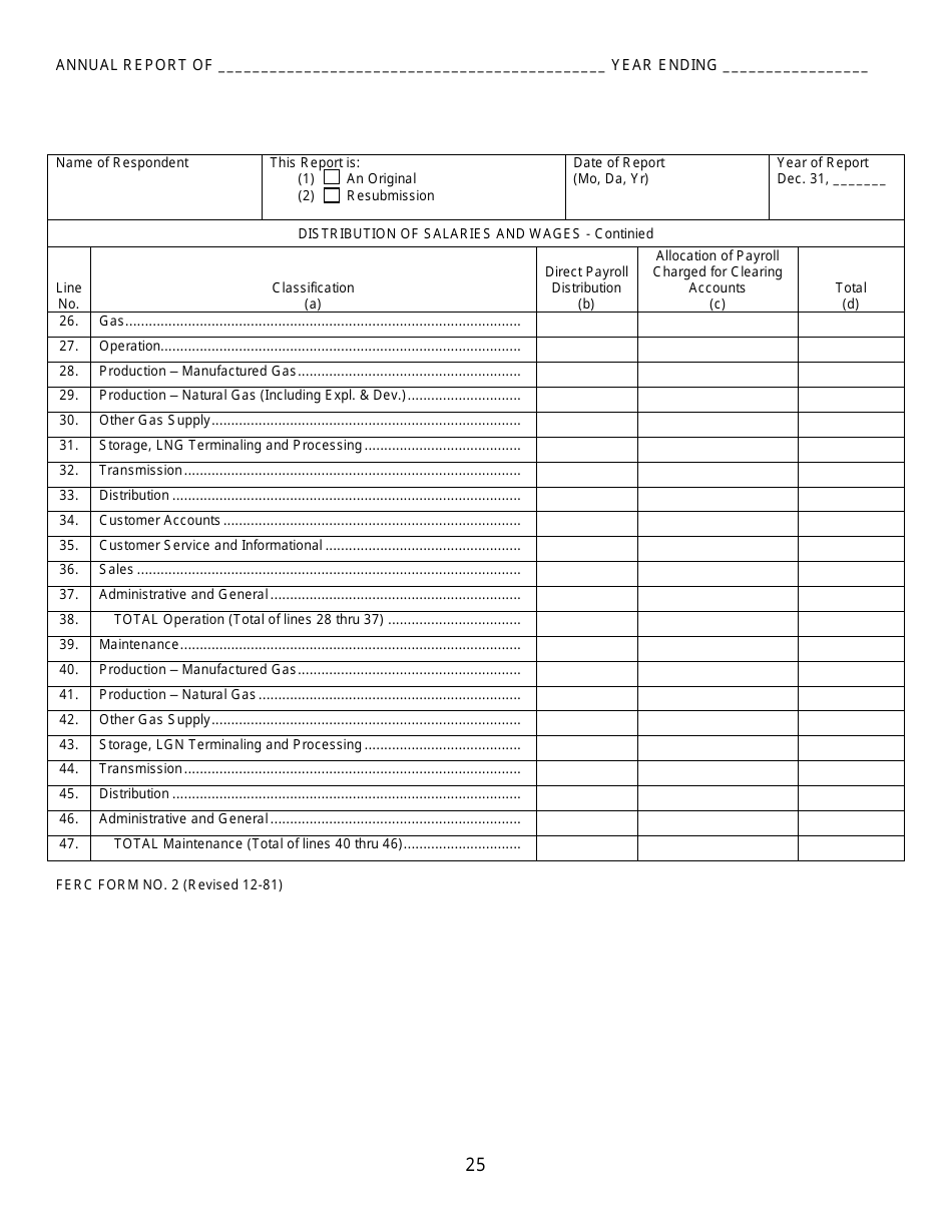 Gas Utility Kansas Supplemental Annual Report - Kansas, Page 26