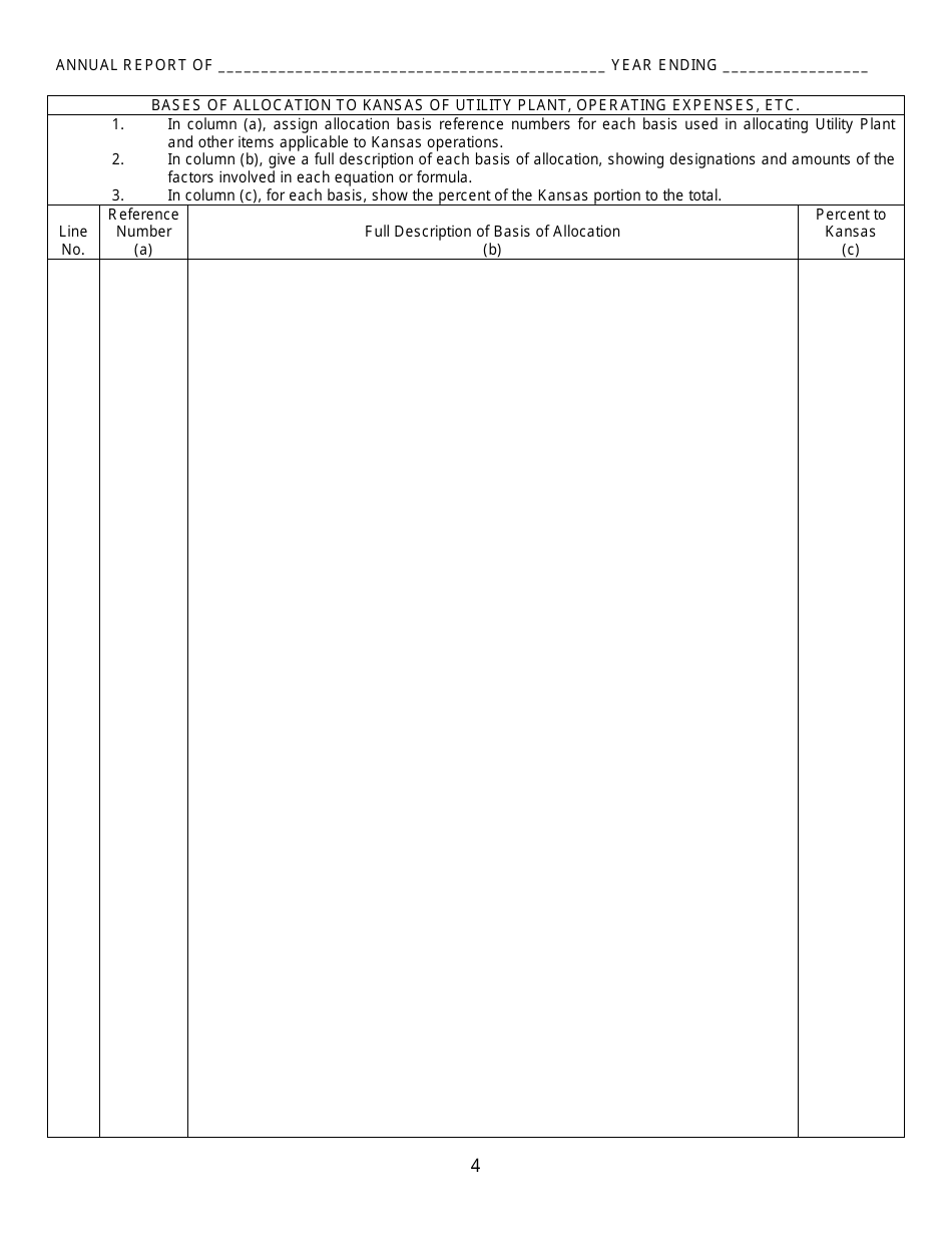 Gas Utility Kansas Supplemental Annual Report - Kansas, Page 5