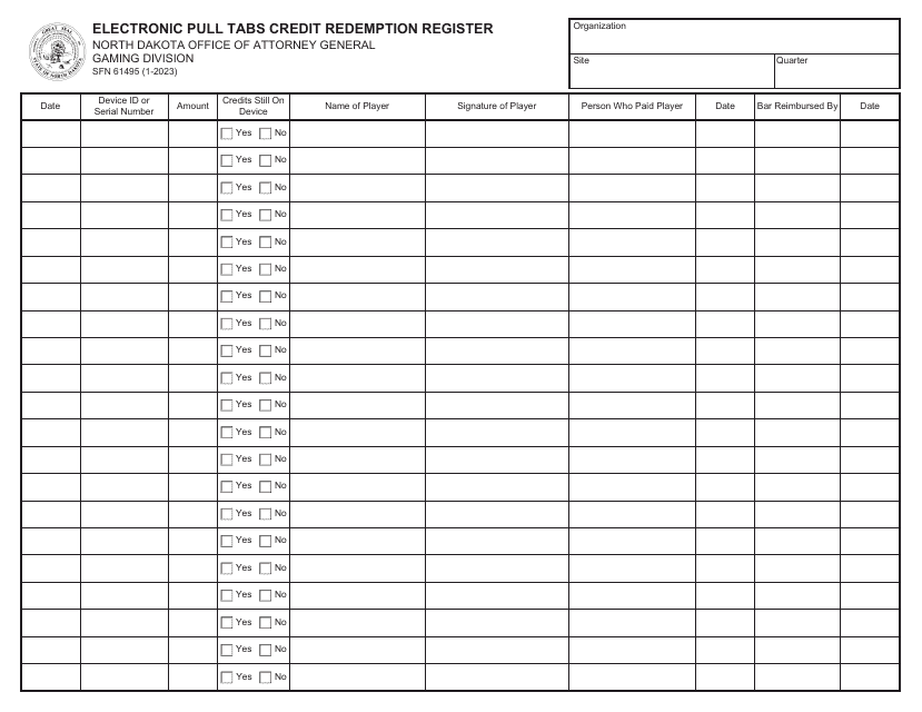 Form SFN61495  Printable Pdf