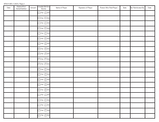 Form SFN61495 Electronic Pull Tabs Credit Redemption Register - North Dakota, Page 2