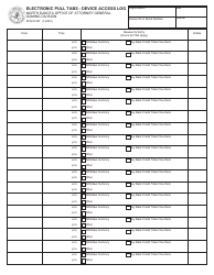 Form SFN61497 Electronic Pull Tabs - Device Access Log - North Dakota