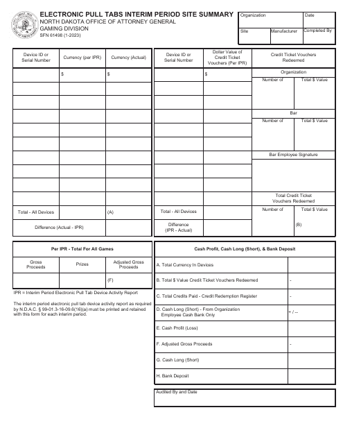 Form SFN61498  Printable Pdf