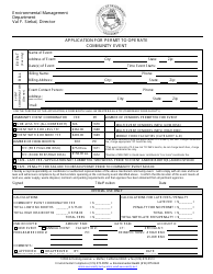 Document preview: Application for Permit to Operate Community Event - County of Sacramento, California