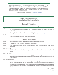 Document preview: Instructions for VT Form WHT-434 Annual Withholding Reconciliation - Vermont