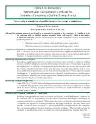VT Form S-3C Vermont Sales Tax Exemption Certificate for Contractors Completing a Qualified Exempt Project - Vermont, Page 2