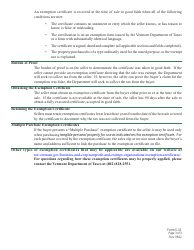 VT Form S-3C Vermont Sales Tax Exemption Certificate for Contractors Completing a Qualified Exempt Project - Vermont, Page 3