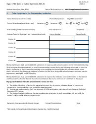 Form ED-001764-24 Postsecondary Enrollment Options Notice of Student Registration Form - Minnesota, Page 2