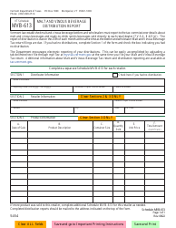 Document preview: Schedule MVB-613 Malt and Vinous Beverage Distribution Report - Vermont