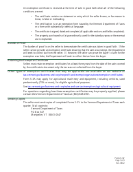 VT Form S-3V Vermont Sales Tax Exemption Certificate for Registrable Motor Vehicles Other Than Cars and Trucks - Vermont, Page 3