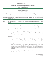 Form S-3F Vermont Sales Tax Exemption Certificate for Fuel or Electricity - Vermont, Page 2