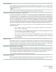 Form S-3F Vermont Sales Tax Exemption Certificate for Fuel or Electricity - Vermont, Page 3