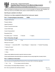 Expedited Board Directions Form (Motions/Adjournments) - Ontario, Canada