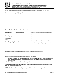 Expedited Board Directions Form (Motions/Adjournments) - Ontario, Canada, Page 2