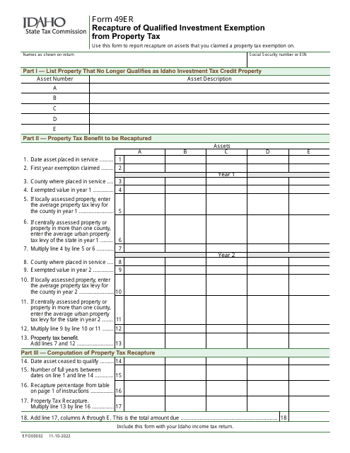 Form 49ER (EFO00032)  Printable Pdf