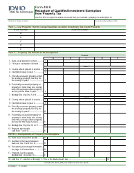 Form 49ER (EFO00032) Recapture of Qualified Investment Exemption From Property Tax - Idaho