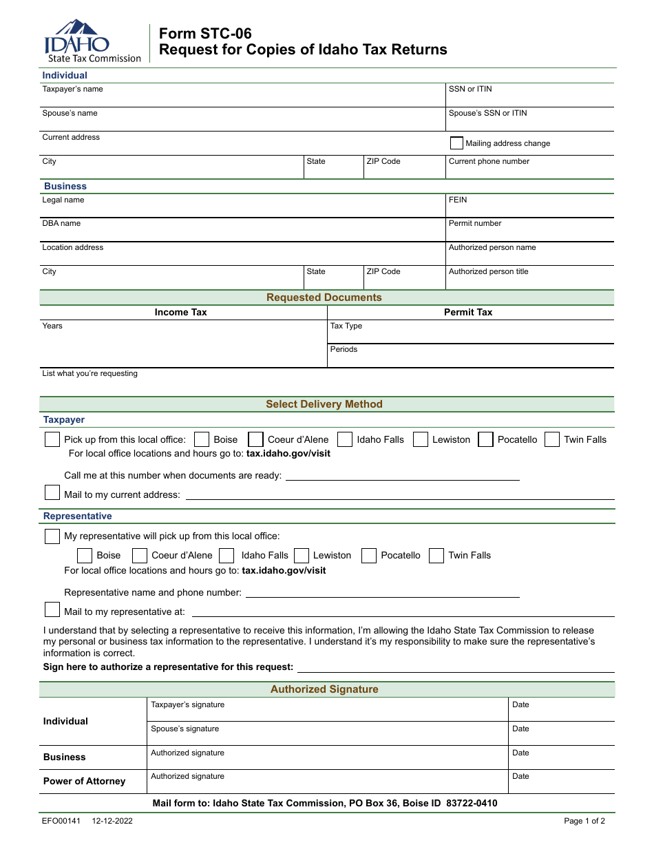 Form STC06 (EFO00141) Fill Out, Sign Online and Download Fillable