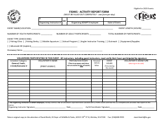 Document preview: Fishks - Activity Report Form - Kansas, 2023