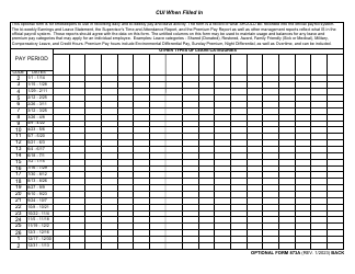 GSA Form 873A Annual Attendance Record (Clients) (Part-Time Employees), Page 2
