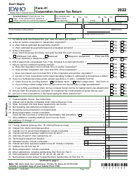 Form 41 (EFO00025) Corporation Income Tax Return - Idaho