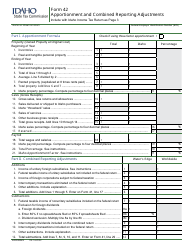 Form 42 (EFO00029) Apportionment and Combined Reporting Adjustments - Idaho