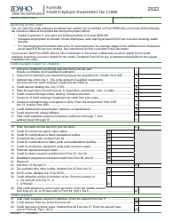 Form 83 (EFO00011) Small Employer New Jobs Tax Credit - Idaho