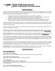 Instructions for Form GAS-1259 Motor Fuel Backup Tax Return - North Carolina