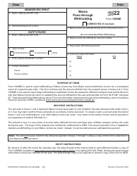 Form 1099ME Maine Pass-Through Withholding - Maine