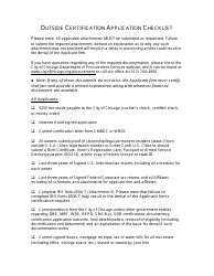 Document preview: Outside Certification Application Checklist - City of Chicago, Illinois
