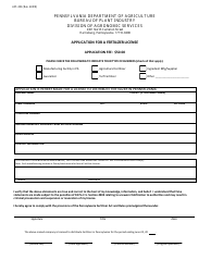 Document preview: Form API-203 Application for a Fertilizer License - Pennsylvania