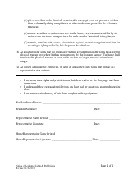 Notice of Resident&#039;s Rights and Prohibited Actions by the Assisted Living Home - Alaska, Page 4