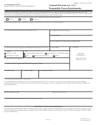 Document preview: ATF Form 5320.23 National Firearms Act (Nfa) Responsible Person Questionnaire