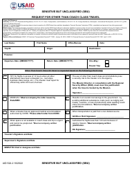 Document preview: Form AID522-2 Request for Other Than Coach Class Travel