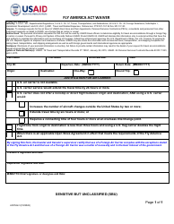 Document preview: Form AID522-3 Fly America Act Waiver