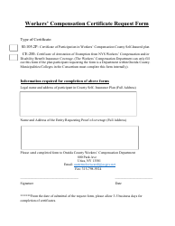 Document preview: Workers' Compensation Certificate Request Form - Oneida County, New York