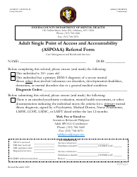 Document preview: Adult Single Point of Access and Accountability (Aspoaa) Referral Form - Oneida County, New York