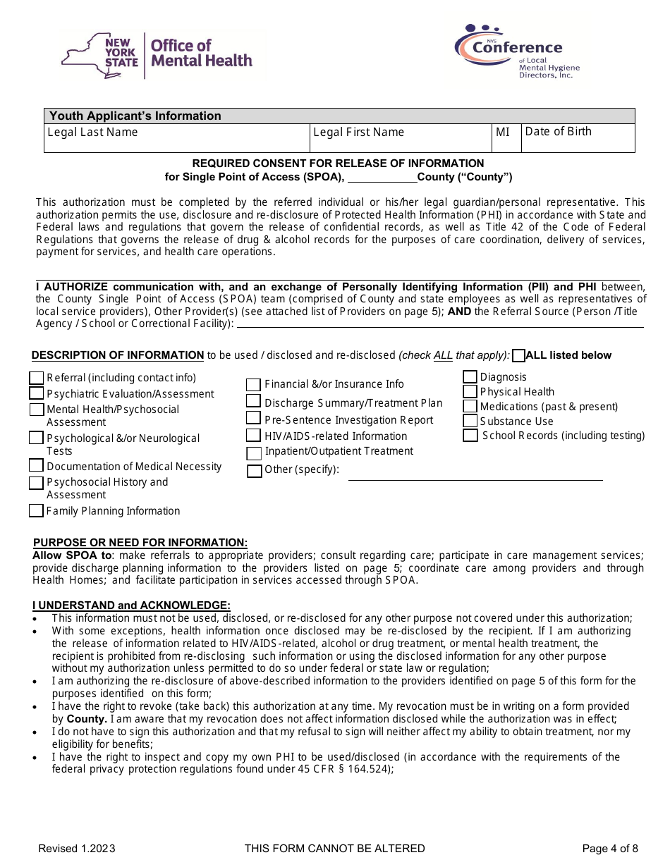Part 1 Childrens Single Point of Access Application - New York, Page 4