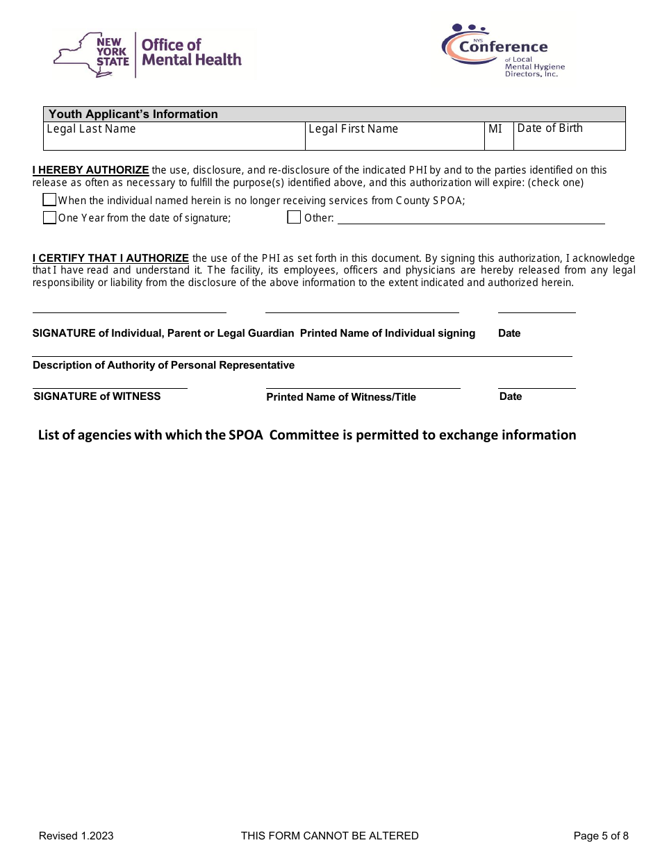 Part 1 Childrens Single Point of Access Application - New York, Page 5