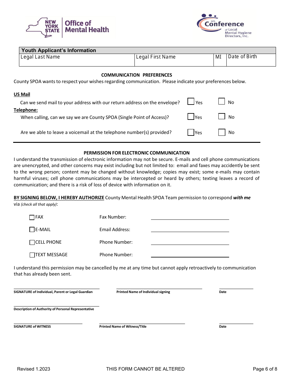 Part 1 Childrens Single Point of Access Application - New York, Page 6