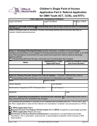 Part 2 Children&#039;s Single Point of Access Application - Referral Application for Omh Youth Act, Ccrs, and Rtfs - New York, Page 5