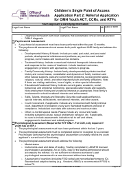 Part 2 Children&#039;s Single Point of Access Application - Referral Application for Omh Youth Act, Ccrs, and Rtfs - New York, Page 7