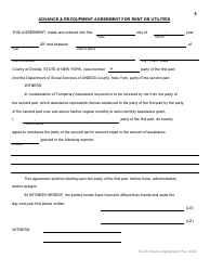 Document preview: Form TA-42 Advance & Recoupment Agreement for Rent or Utilities - Oneida County, New York