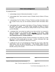 Document preview: Form TA-123 Client Acknowledgement - Oneida County, New York