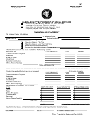Document preview: Form TA-84 Financial Aid Statement - Oneida County, New York