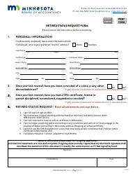 Retired Status Request Form - Minnesota, Page 2